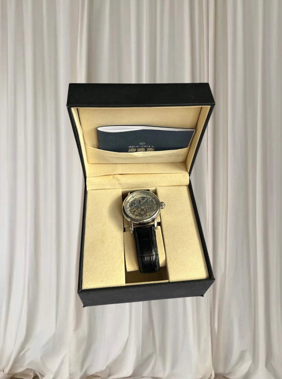 Sea-Gull M182SK Skeleton Automatic Watch - Men's Leather Strap - Image 3