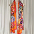 Silk Scarf - Vibrant Orange Mandala Print Luxury Accessory - Image 4