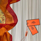 Silk Scarf - Vibrant Orange Mandala Print Luxury Accessory - Image 8