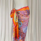 Silk Scarf - Vibrant Orange Mandala Print Luxury Accessory - Image 1