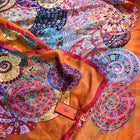 Silk Scarf - Vibrant Orange Mandala Print Luxury Accessory - Image 7