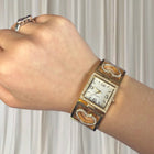 Timeless Elegance Quartz Watch - Vintage Gold Tone Heart Link With Rhinestones - Image 2