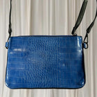 JAG Crossbody Bag - Vibrant Blue Croc Embossed Leather - Image 4