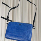 JAG Crossbody Bag - Vibrant Blue Croc Embossed Leather - Image 3