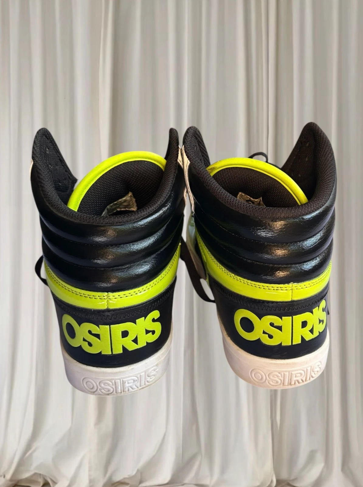 Osiris Clone NYC 83 High Top Sneakers - Retro Skate Style in Black and Neon Green - Image 6