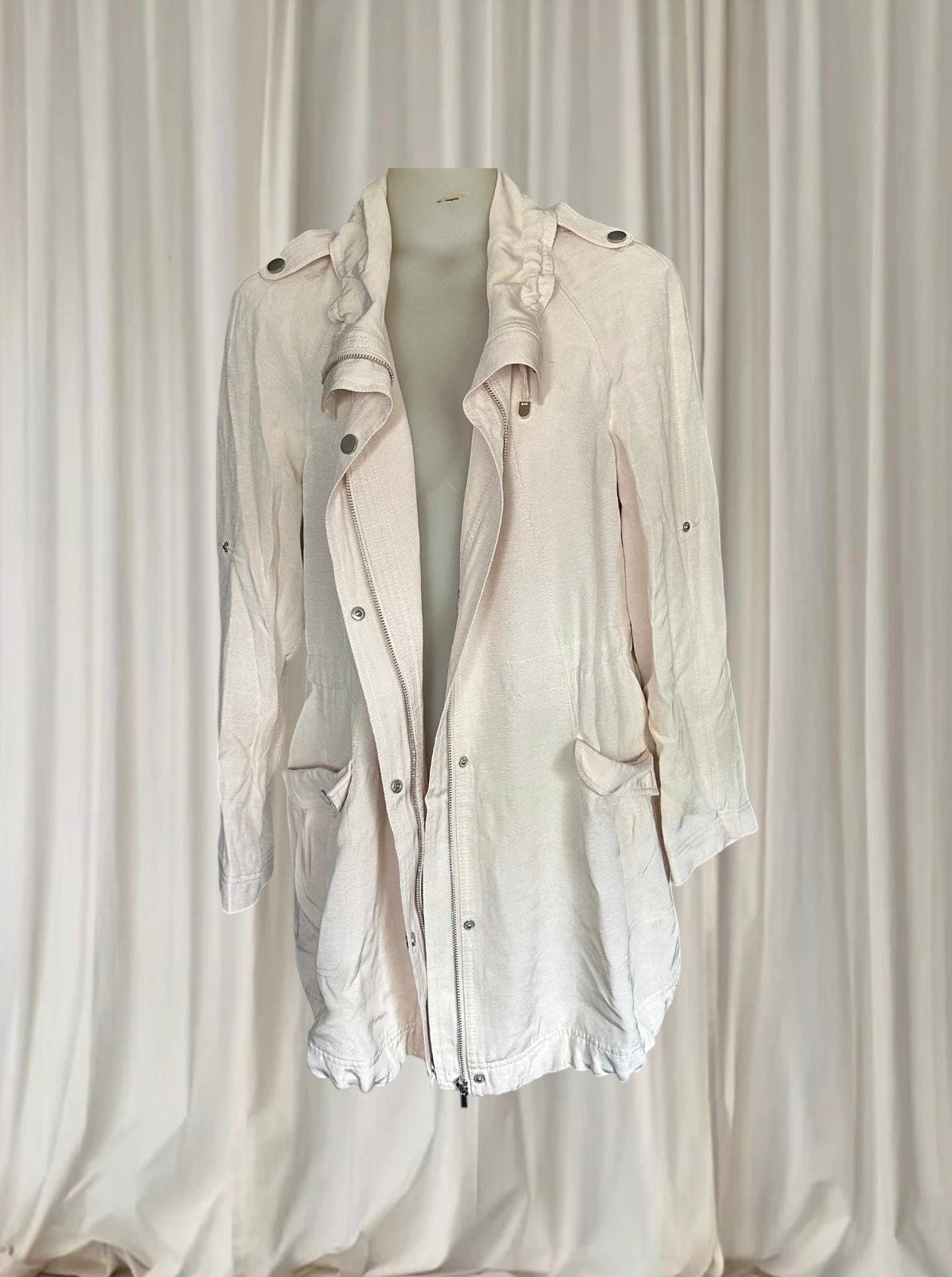 Forever New Utility Jacket - Lightweight Dusty Pink Trench Coat AU10 - Image 2