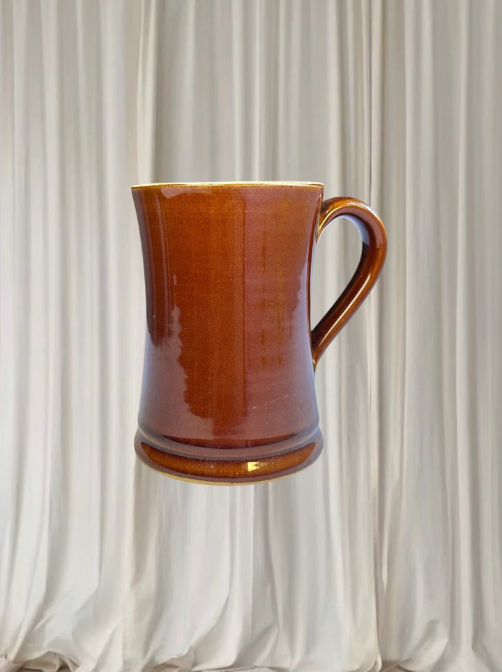 Denby Stoneware Coffee Mug - Vintage Brown Glazed Tall Design - Image 1
