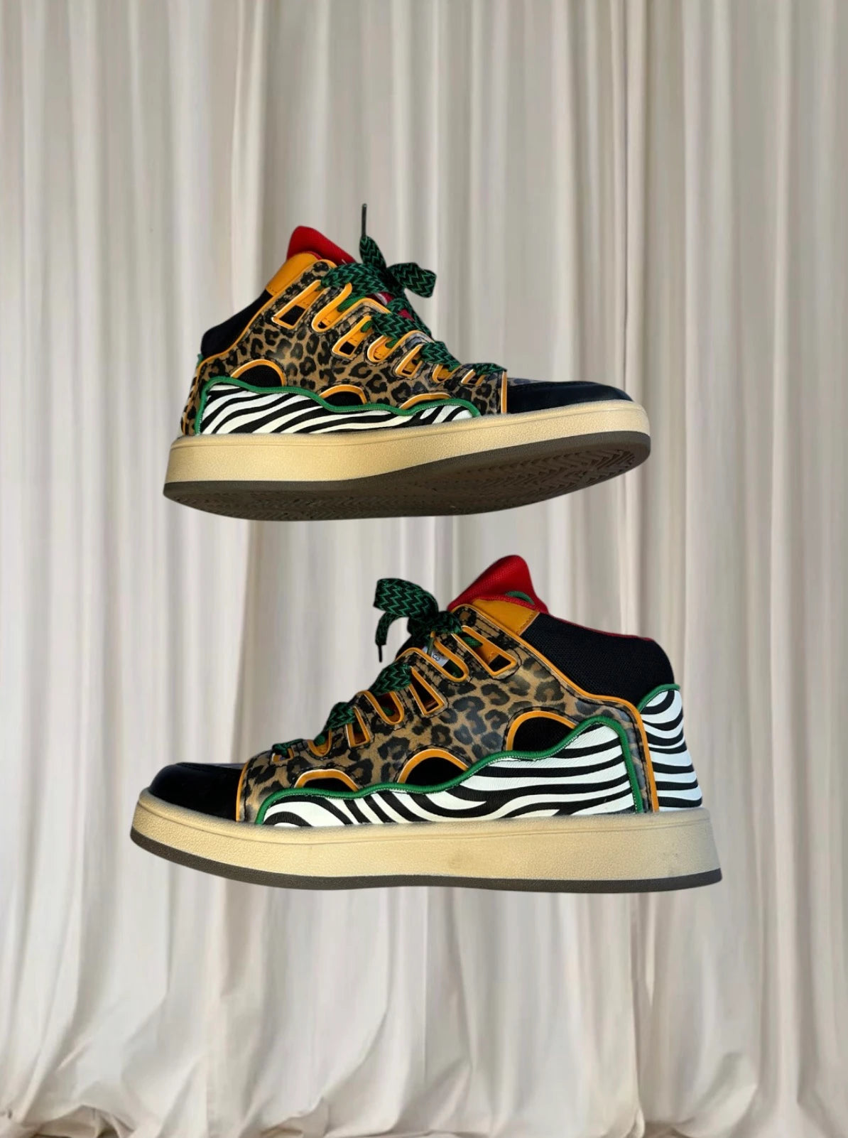 Streetwear Style Curb Sneakers - Leopard Print Animal Pattern - AU9 - Image 5