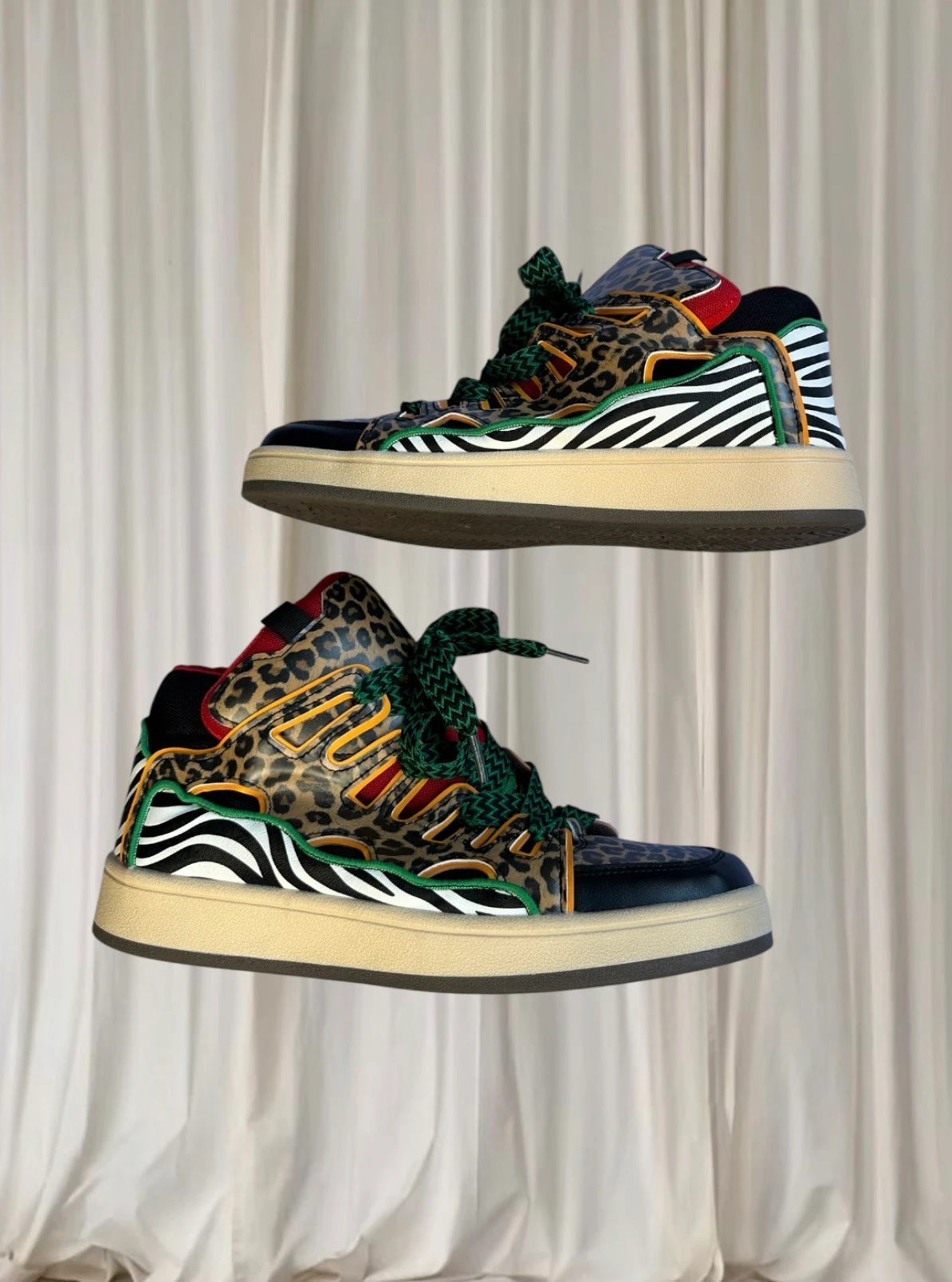 Streetwear Style Curb Sneakers - Leopard Print Animal Pattern - AU9 - Image 6