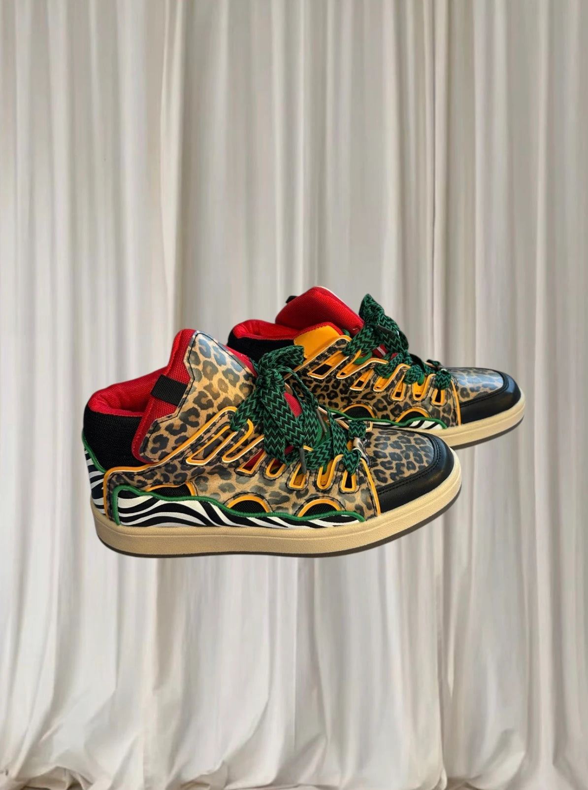 Streetwear Style Curb Sneakers - Leopard Print Animal Pattern - AU9 - Image 2
