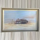 Robert Gordon Munz Original Oil Painting - Australian Outback Hotel Landscape - Image 1