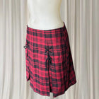 Dangerfield Escape My Affection Mini Skirt - Red Plaid Lace-Up AU10 BNWT - Image 3