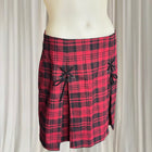Dangerfield Escape My Affection Mini Skirt - Red Plaid Lace-Up AU10 BNWT - Image 2
