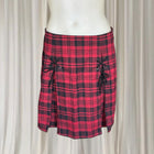Dangerfield Escape My Affection Mini Skirt - Red Plaid Lace-Up AU10 BNWT - Image 1