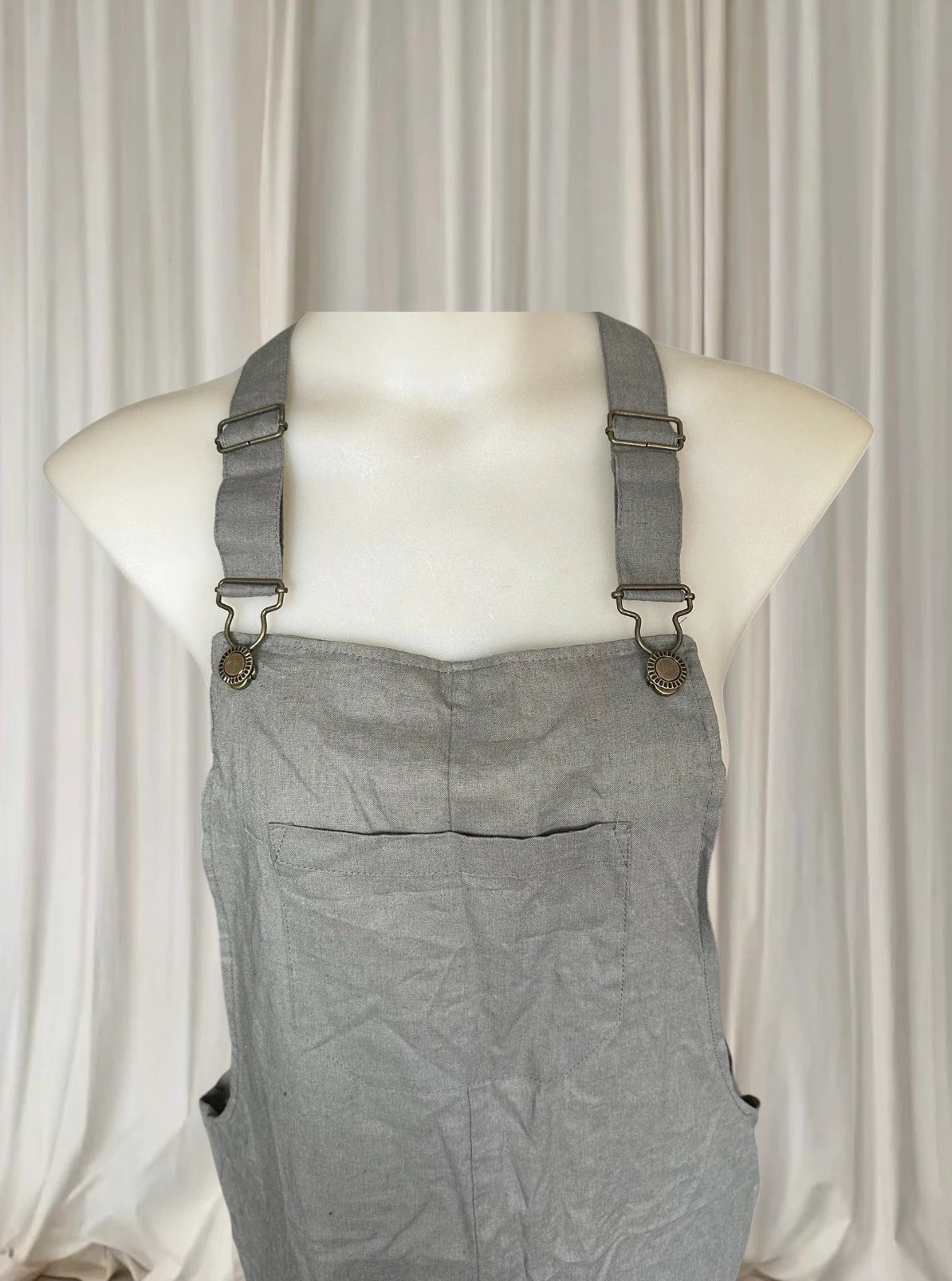 Cape Linen Blend Short Overalls - Comfortable Grey Summer Casual Wear S - Image 4