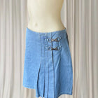 Dangerfield Liz Pleated Mini Denim Skort Buckle Design Y2K AU10 BNWT  - Image 2
