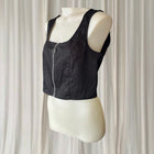 Dangerfield Black Zip-Front Crop Top - Modern Bustier Silhouette 10AU BNWT - Image 4