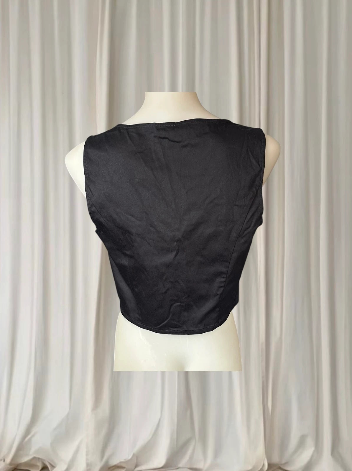 Dangerfield Black Zip-Front Crop Top - Modern Bustier Silhouette 10AU BNWT - Image 5