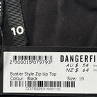 Dangerfield Black Zip-Front Crop Top - Modern Bustier Silhouette 10AU BNWT - Image 6