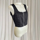 Dangerfield Black Zip-Front Crop Top - Modern Bustier Silhouette 10AU BNWT - Image 3