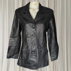 Vintage Leather Blazer Valina Australia - Classic Black Genuine Leather Jacket M - Image 1