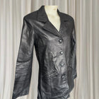 Vintage Leather Blazer Valina Australia - Classic Black Genuine Leather Jacket M - Image 3