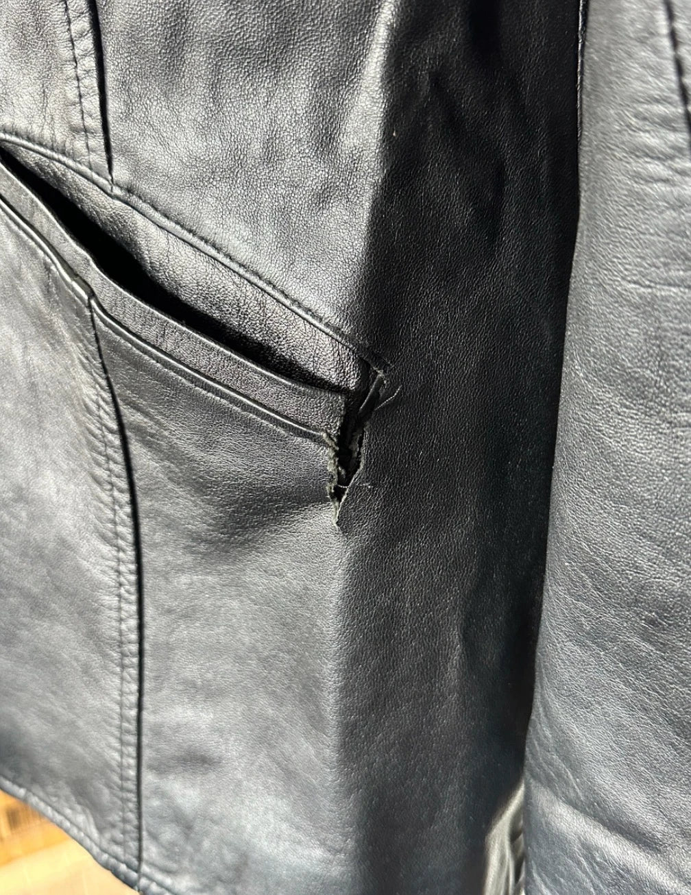 Vintage Leather Blazer Valina Australia - Classic Black Genuine Leather Jacket M - Image 8