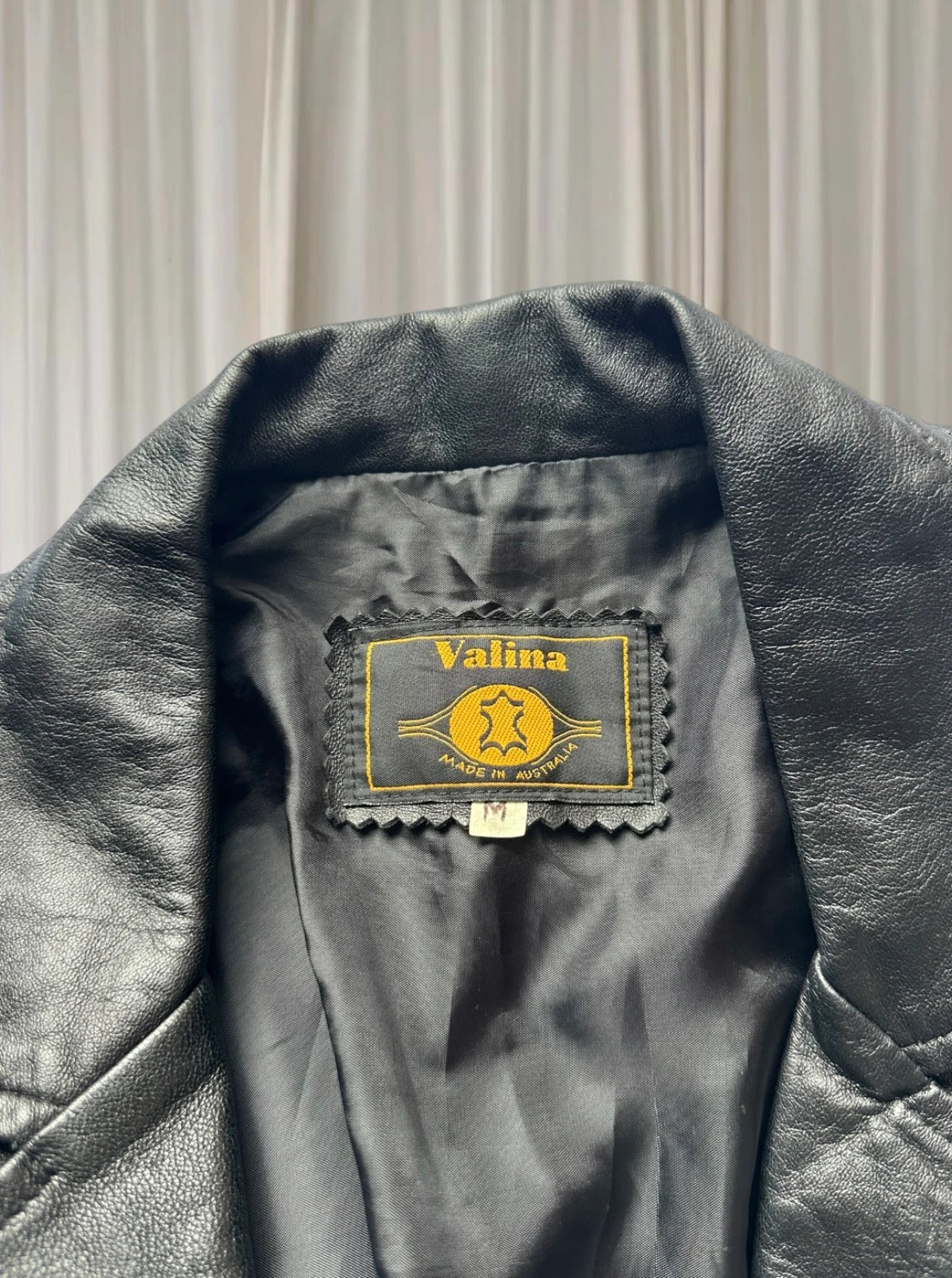 Vintage Leather Blazer Valina Australia - Classic Black Genuine Leather Jacket M - Image 7