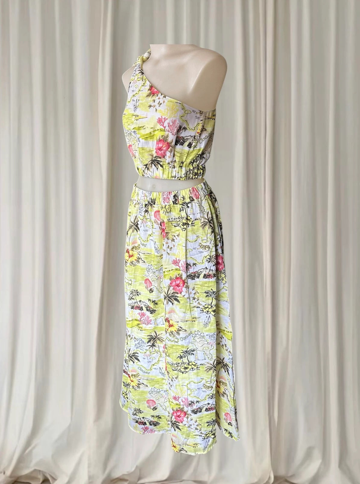 Seafolly Resort Wear Hibiscus Two-Piece Set - Tropical Top and Skirt Size S - Image 5
