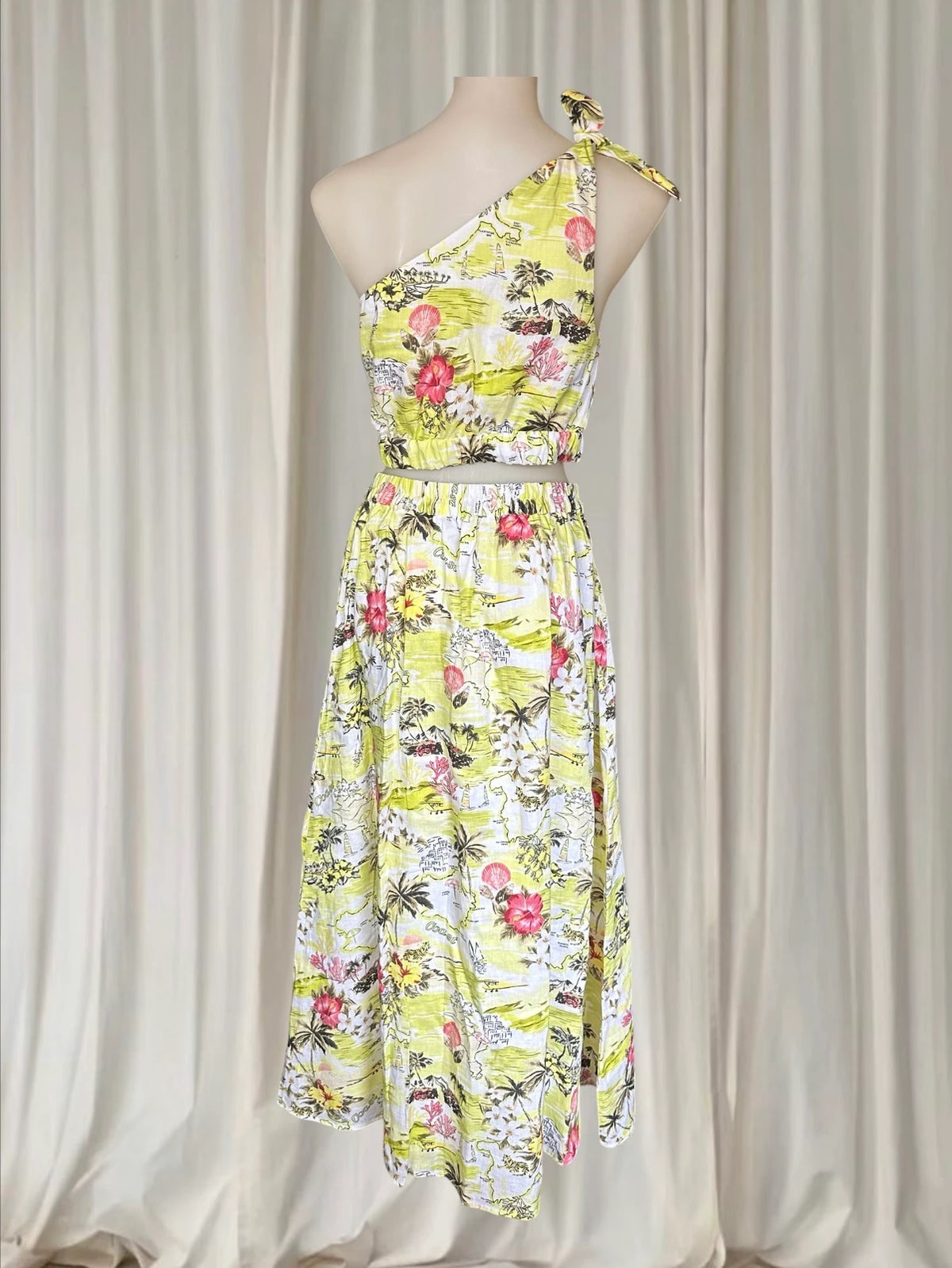 Seafolly Resort Wear Hibiscus Two-Piece Set - Tropical Top and Skirt Size S - Image 6