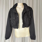 Cropped Utility Jacket - Modern Black Layering Piece Small - Image 3