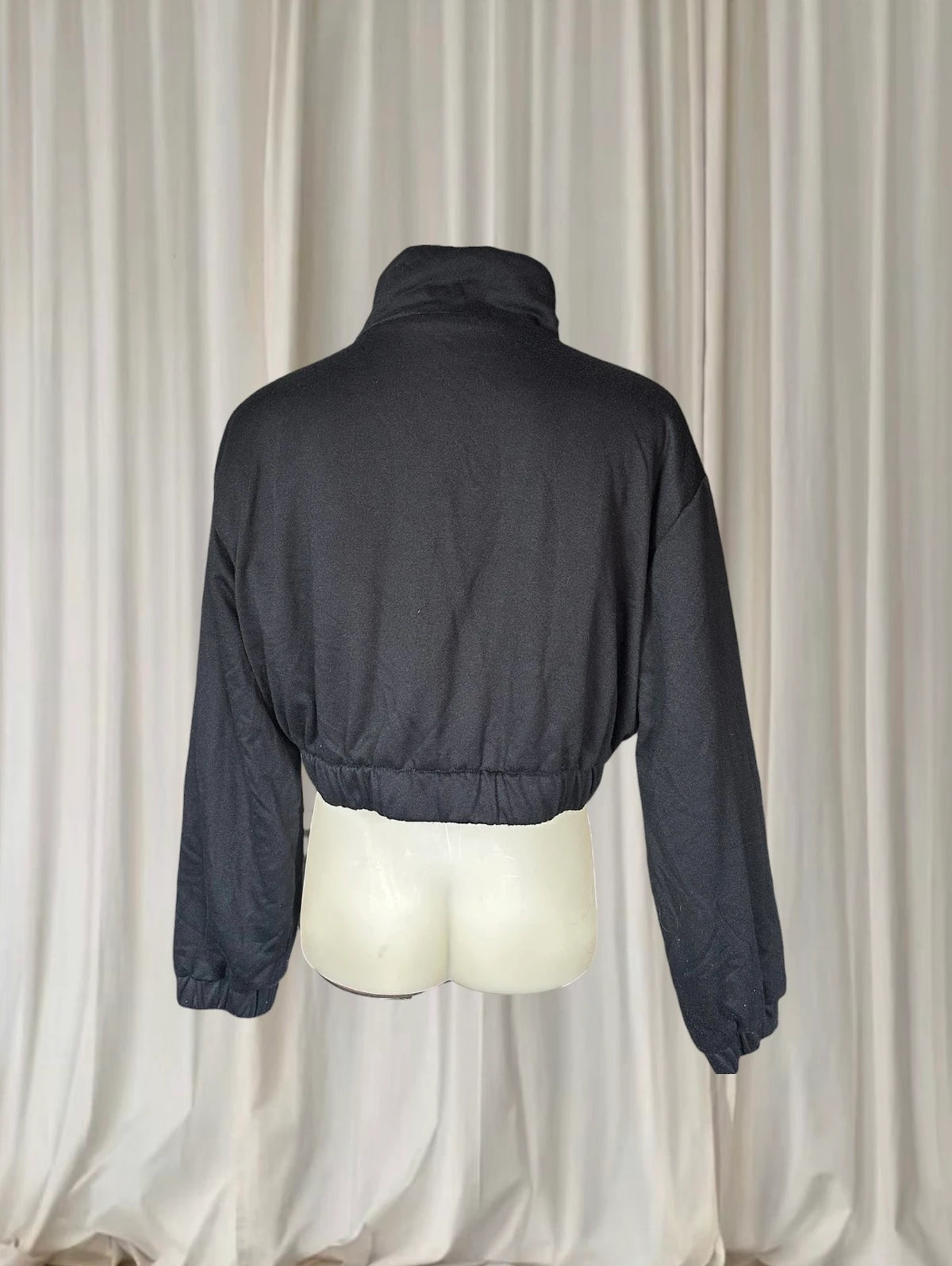 Cropped Utility Jacket - Modern Black Layering Piece Small - Image 6