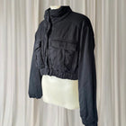 Cropped Utility Jacket - Modern Black Layering Piece Small - Image 5