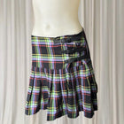Black Friday Plaid Buckle Mini Skirt - Multi-Colour Pleated Design AU10 BNWT - Image 3
