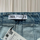 Denim Mini Skirt Y2k Vibe - Acid Wash Pleated Silhouette Size L - Image 6