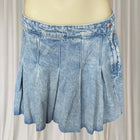 Denim Mini Skirt Y2k Vibe - Acid Wash Pleated Silhouette Size L - Image 2