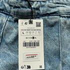 Denim Mini Skirt Y2k Vibe - Acid Wash Pleated Silhouette Size L - Image 7