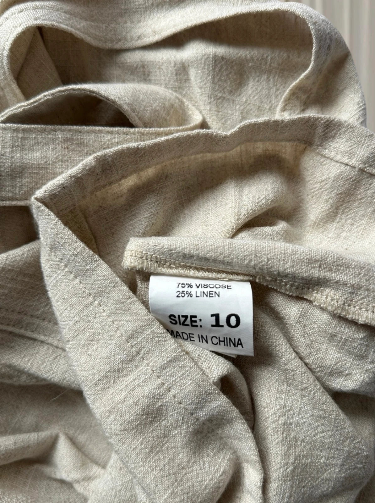 Mooloola Linen Blend Pinafore Dress - Chic Beige Overall Silhouette 10AU - Image 7