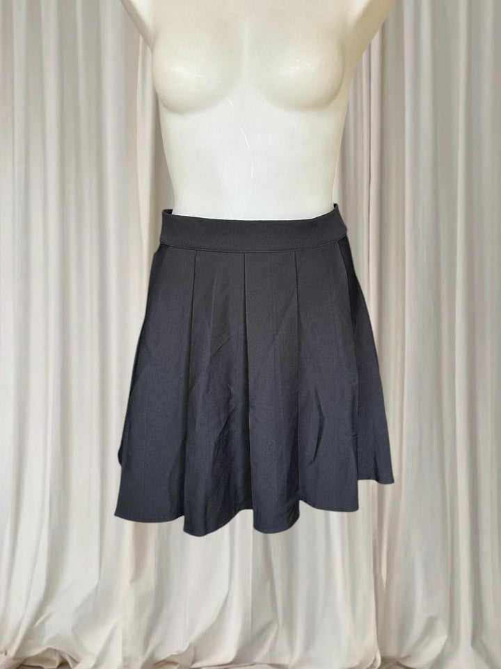 Y2k Grunge Classic Pleated Mini Skirt - High-Waisted Black Versatile Style L - Image 1