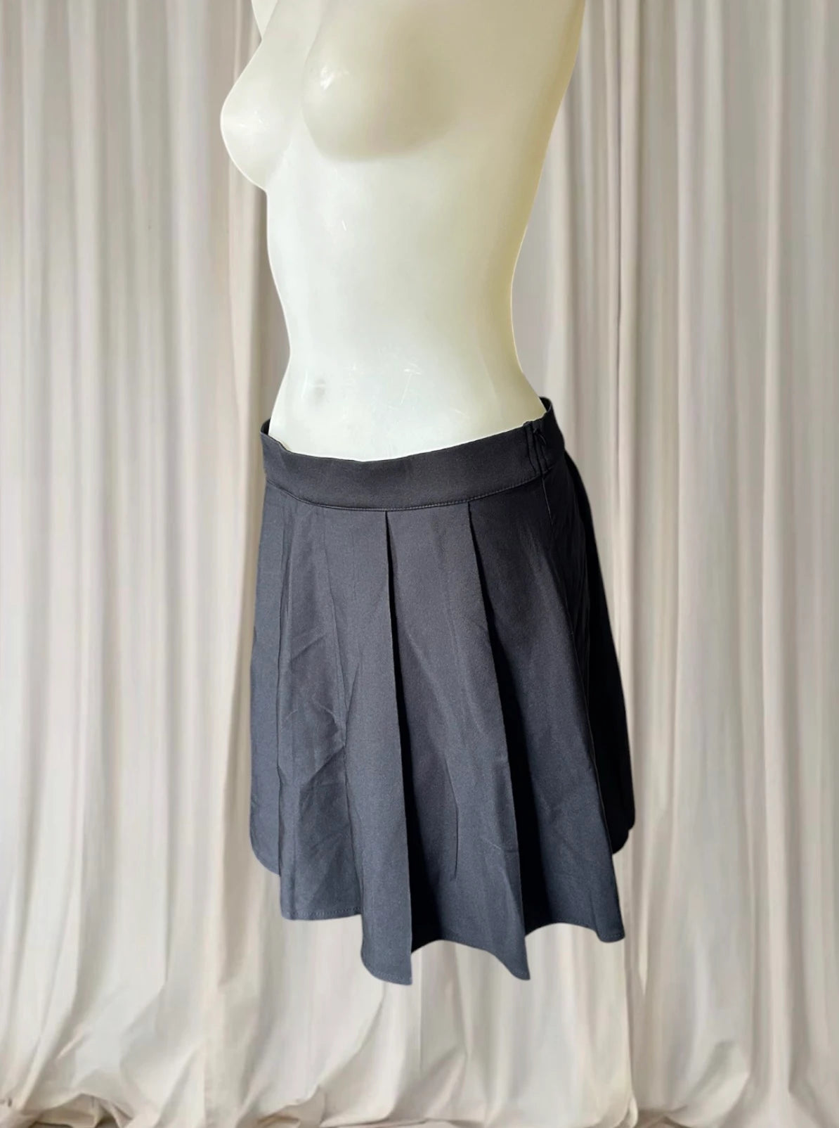 Y2k Grunge Classic Pleated Mini Skirt - High-Waisted Black Versatile Style L - Image 2