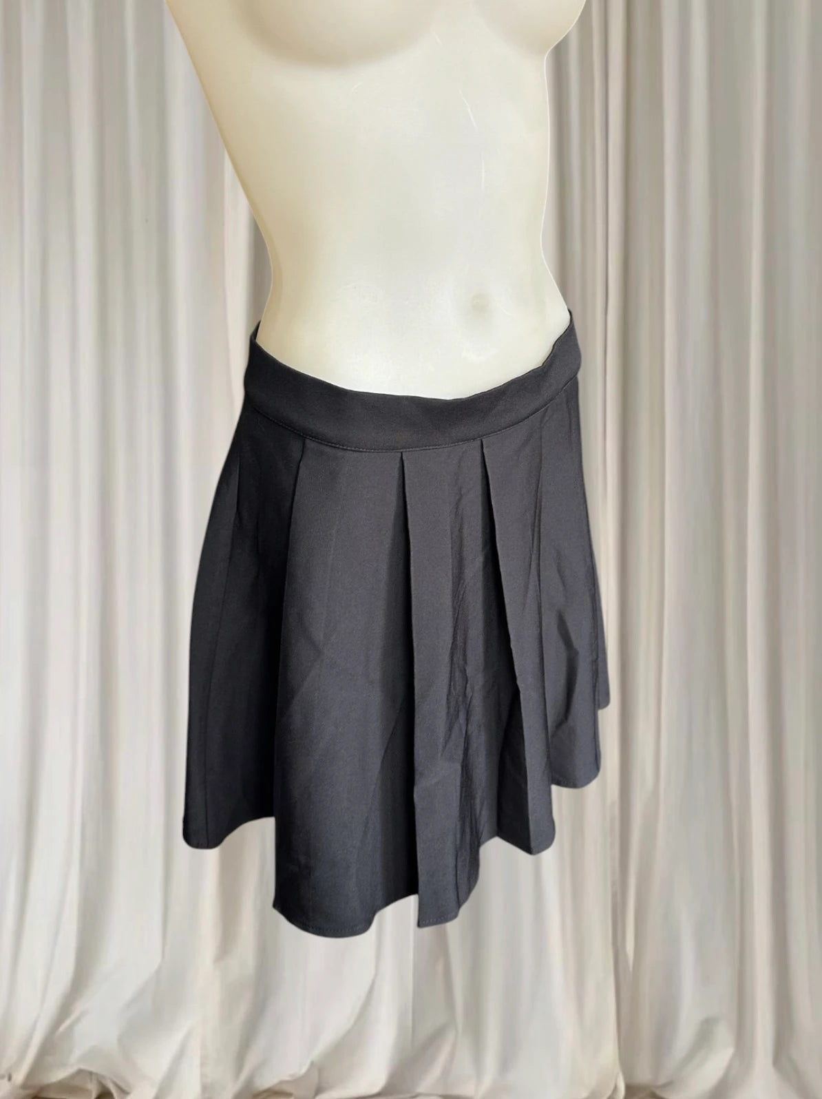 Y2k Grunge Classic Pleated Mini Skirt - High-Waisted Black Versatile Style L - Image 3