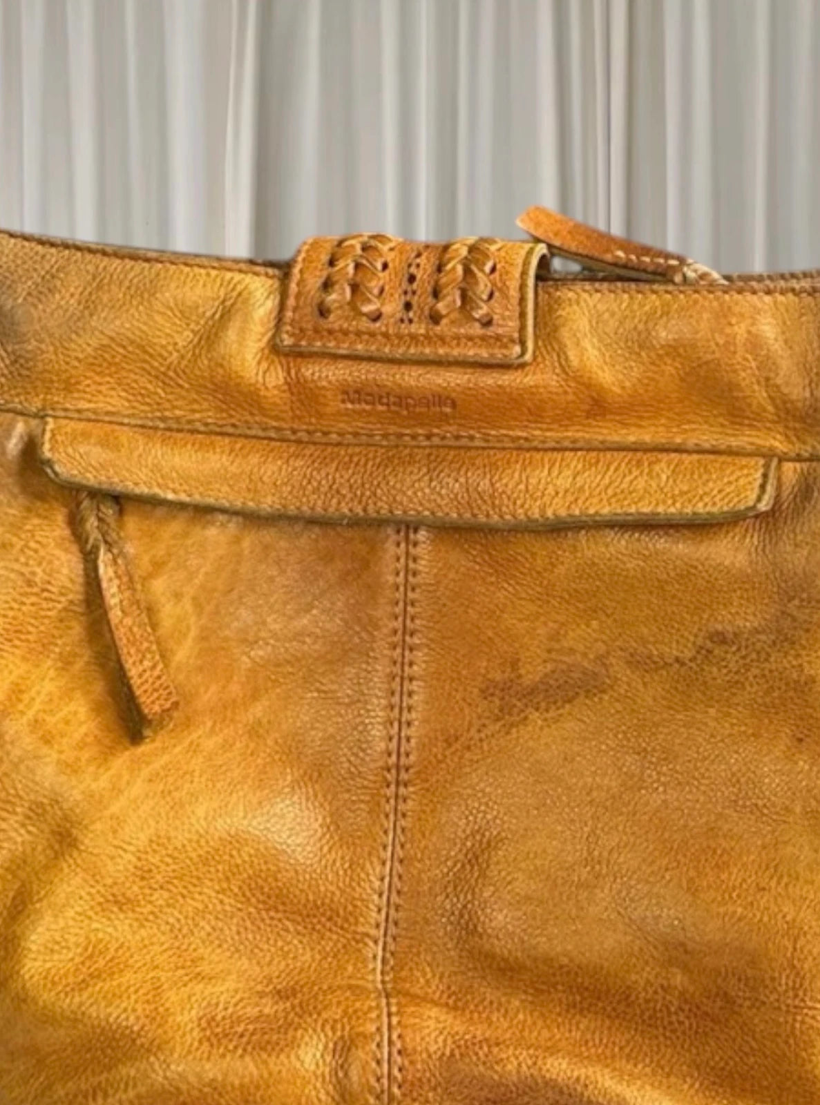 Modapelle Artisan Leather Crossbody Bag - Tan Boho Shoulder Bag - Image 6