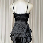 Satin Mini Dress - Pink Rouge Black Bubble Hem with Rhinestone Detail 8AU - Image 5