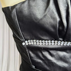 Satin Mini Dress - Pink Rouge Black Bubble Hem with Rhinestone Detail 8AU - Image 7