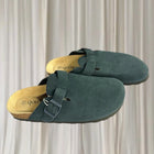 Qomfort Suede Clog Slippers - Leather Blue Buckle Footbed Sandals 40 BNWT - Image 1