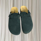 Qomfort Suede Clog Slippers - Leather Blue Buckle Footbed Sandals 40 BNWT - Image 3