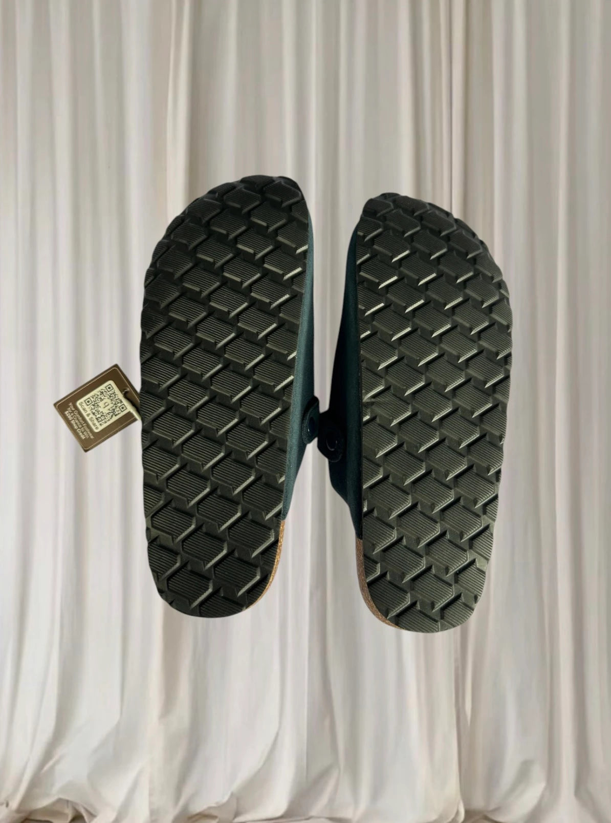 Qomfort Suede Clog Slippers - Leather Blue Buckle Footbed Sandals 40 BNWT - Image 6