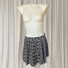 Floral Pleated Mini Skirt - Dotti Classic Black and White Pattern M - Image 1