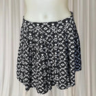 Floral Pleated Mini Skirt - Dotti Classic Black and White Pattern M - Image 2