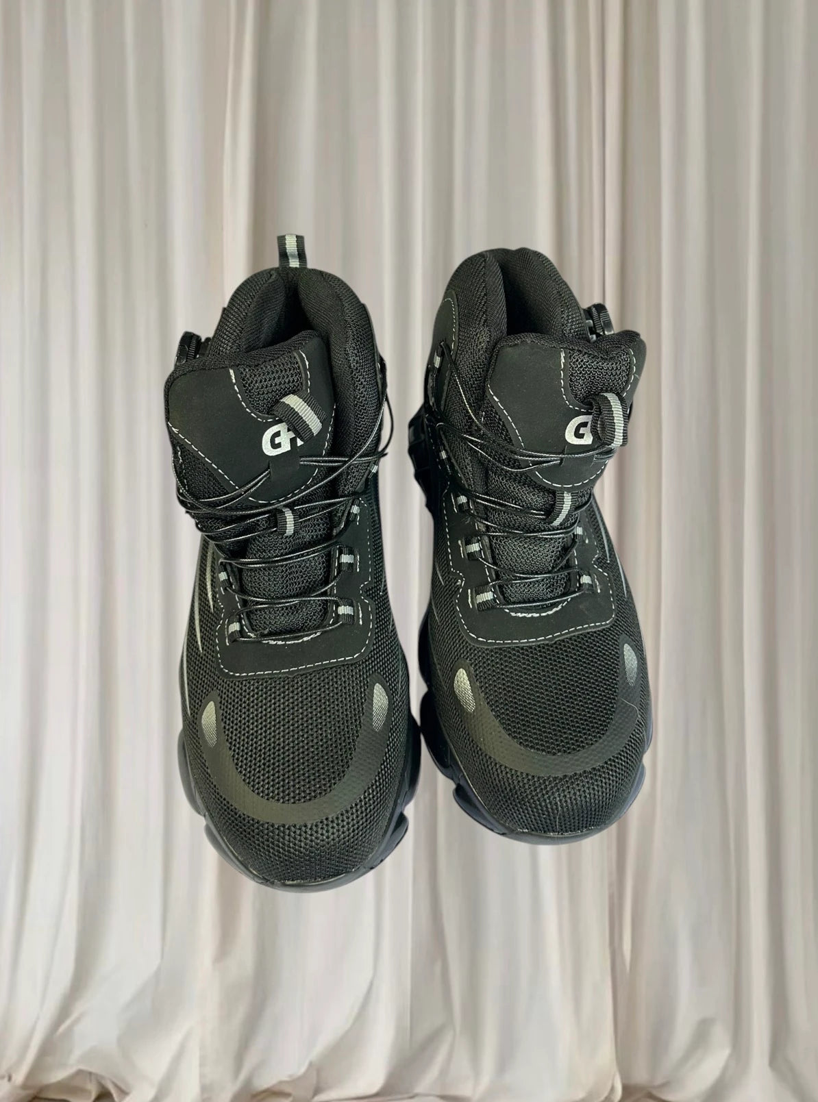 Black Steel Toe Work Safety Boots - Durable Dial Lacing Shoes 38 BNWT - Image 3